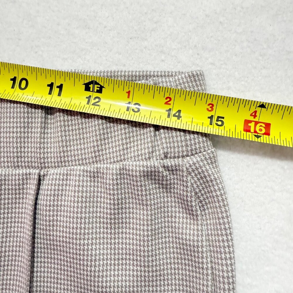 Croft & Barrow Womens Pull-on Stretch Houndstooth Pintuck Beige Ankle Pants Sz S - Picture 7 of 10